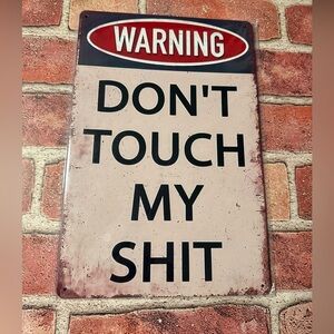 Retro Vintage Style Metal Wall Sign - Warning Sign
